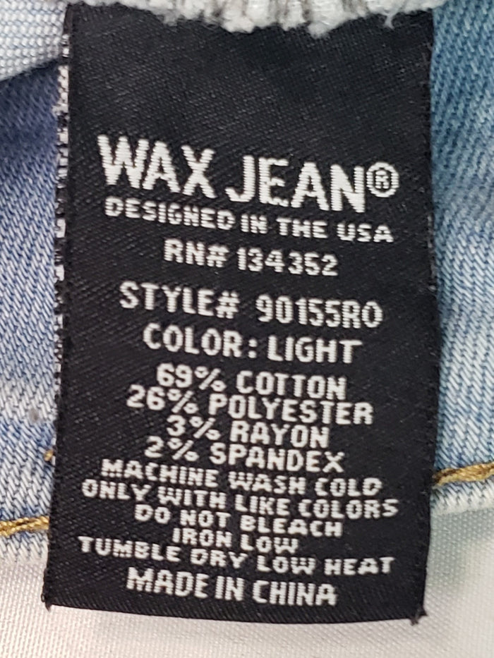Wax Jean Butt I Love You High Waisted Sustainable Denim Shorts, Blue