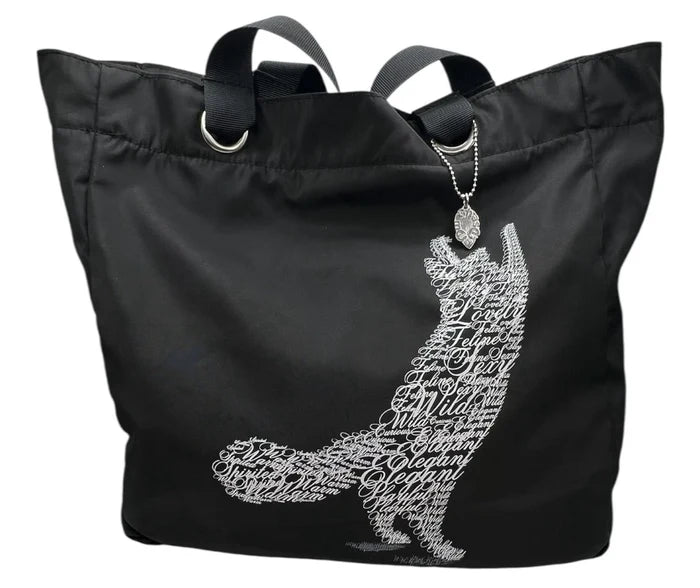 Wild About Words by Dominique Vari Black Cat Handbag Tote – Feline Design Charm