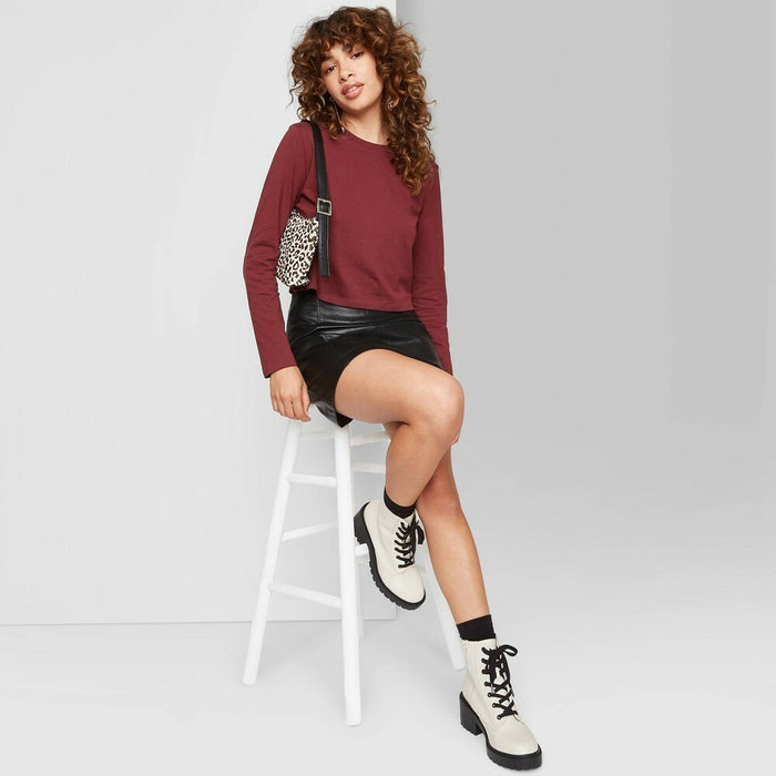 Wild Fable - Women' Long Sleeve T-shirt - Opulent Red