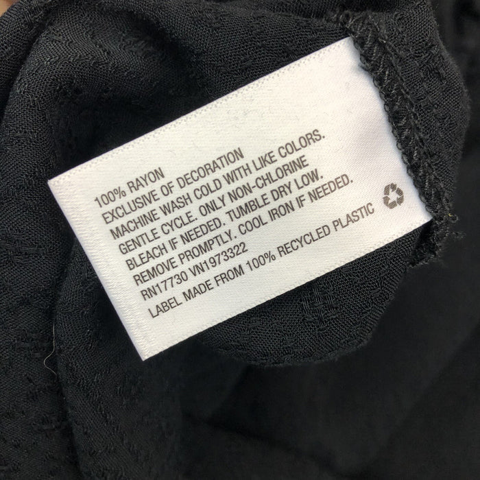 Wild Fable Women's XS Small Medium Shirt Black High Neck Boxy Tie