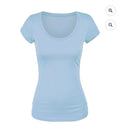 Womans XXS powder puff blue short sleeve