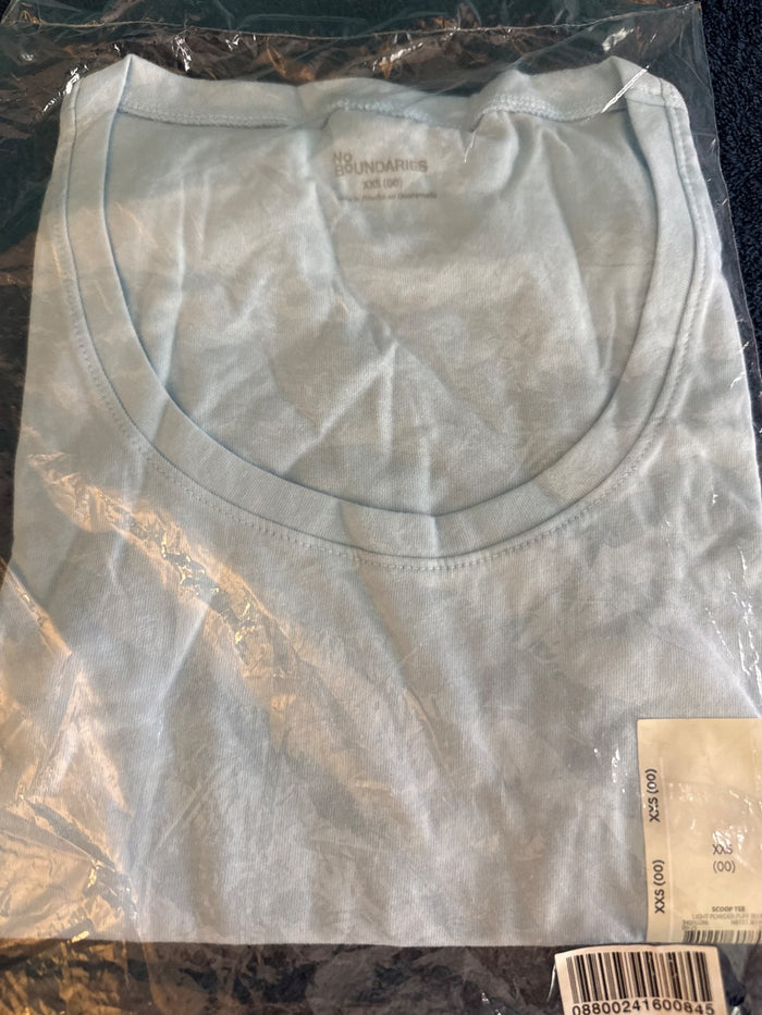 Womans XXS powder puff blue short sleeve