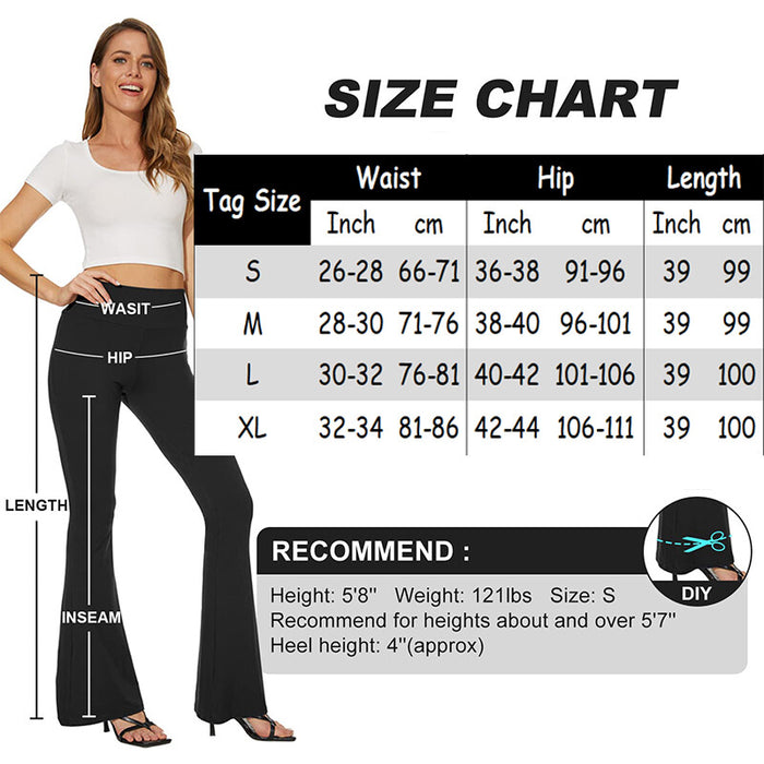 Women High Waist 2 Pockets Soft Bootcut Yoga Pants Ladies Casual Long Bootleg US