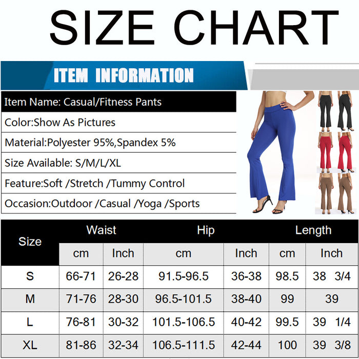 Women Plus Size Yoga Pants Flare Leg Fold Over Waist Bootcut Gym Workout Stretch