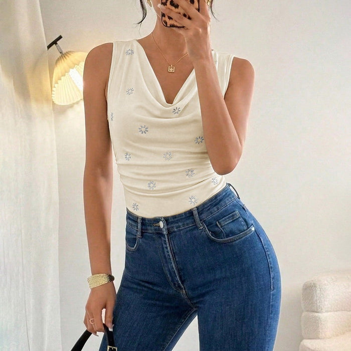 Women Solid Swinging Collar Sleeveless Jumpsuit Ladies Sexy Solid One-piece Suit