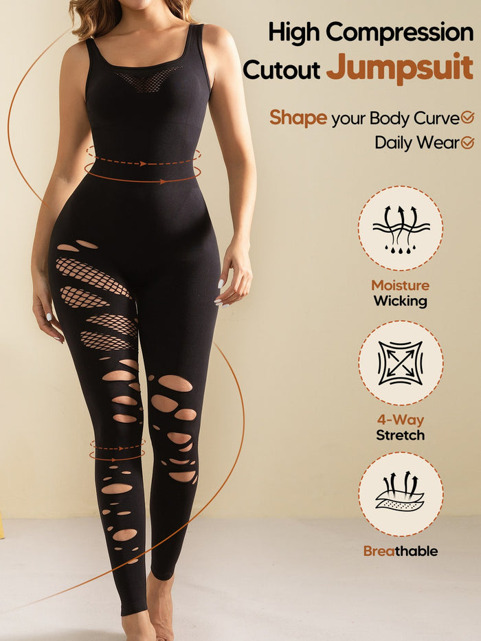 Women Square Neck Workout Rompers Jumpsuits Seamless Yoga Gym One Piece Leggings