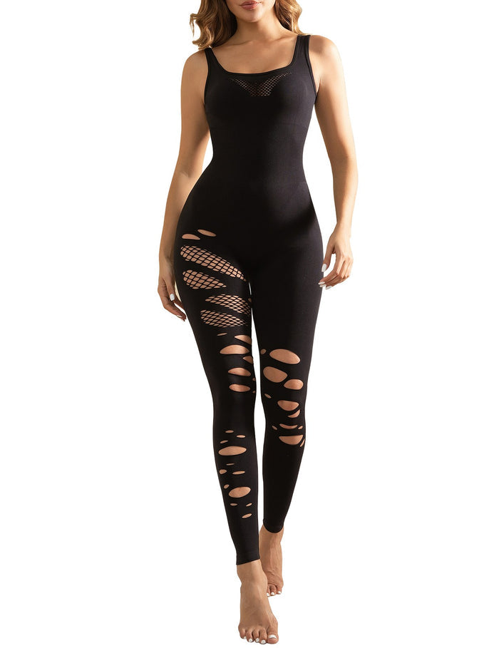Women Square Neck Workout Rompers Jumpsuits Seamless Yoga Gym One Piece Leggings