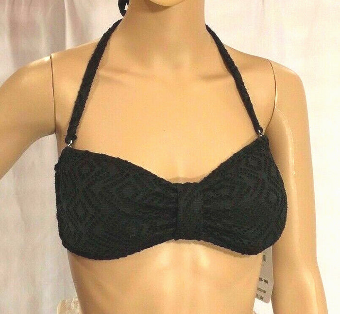 Women's Catalina Crochet Bandeau Bikini Top, Black