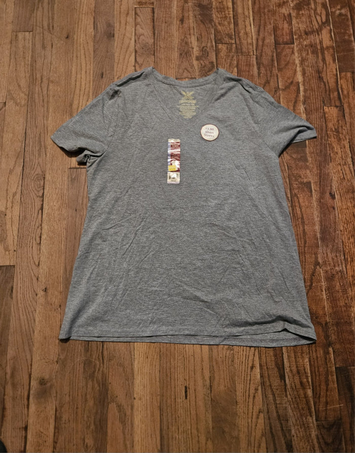 Women's Gray v-neck T-shirt , basic casual normcore