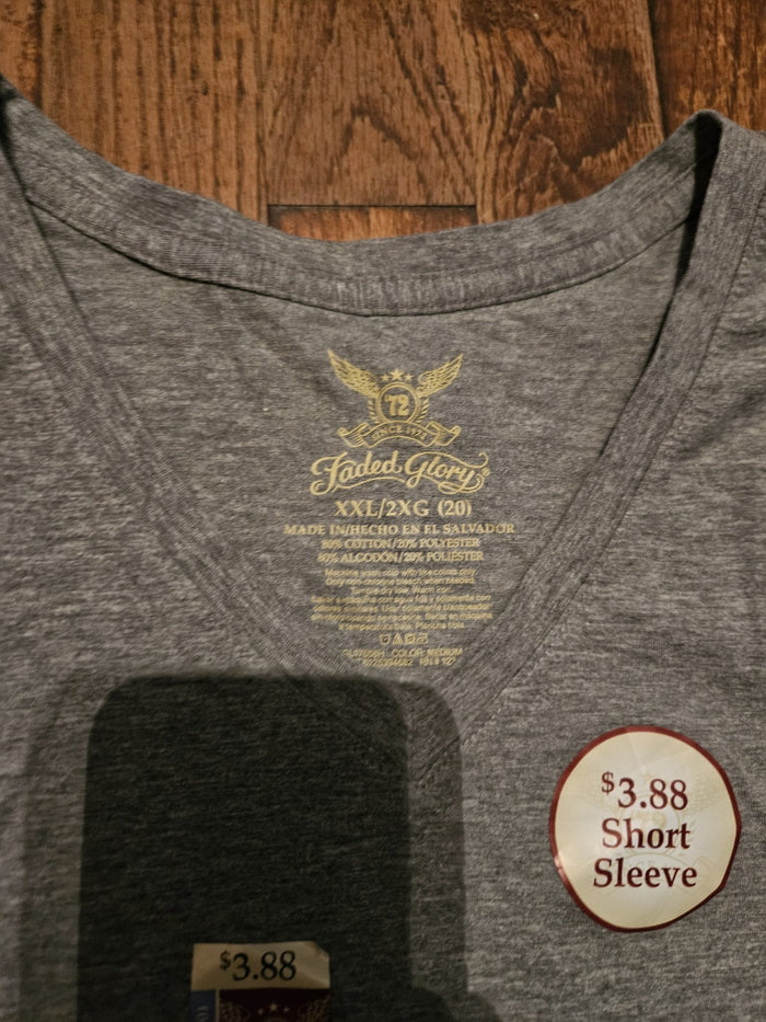 Women's Gray v-neck T-shirt , basic casual normcore