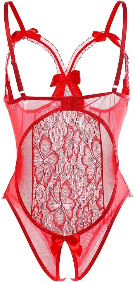 Women's Lace Babydoll Lingerie Dress Sleepwear with G-String