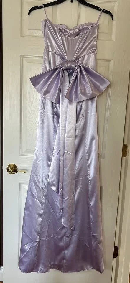 Women's Lilac Satin Cowl Neck Maxi Dress with Spaghetti Straps