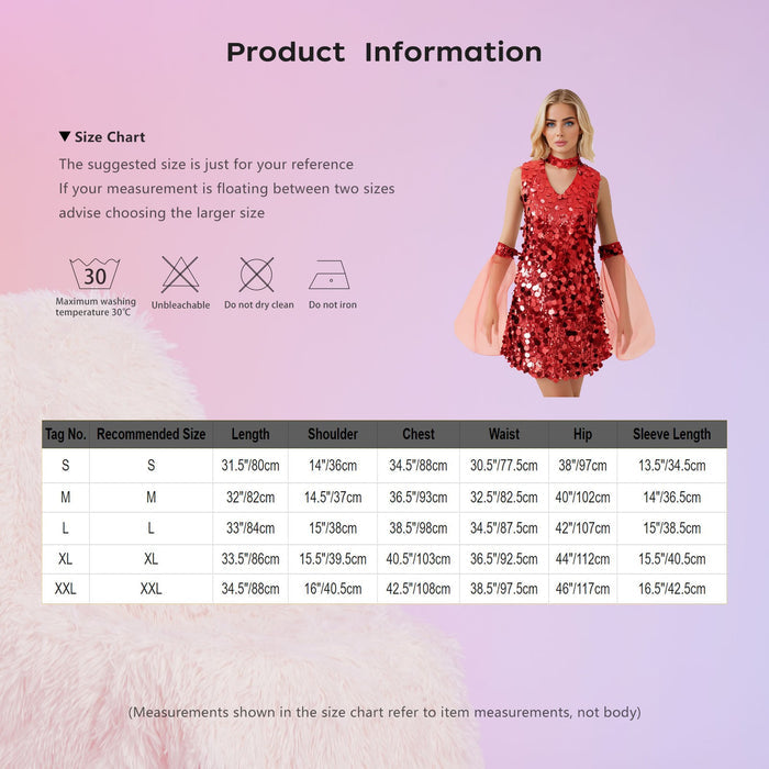Women's Metallic Sequin Dress Festival Dresses Sleeve Party Sundress Mini