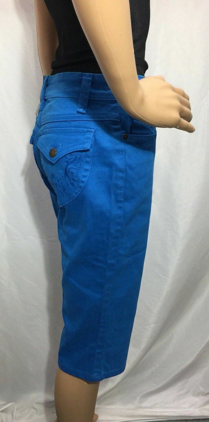 Women's Nine West Bleecker Bermuda Jeans, Corn Flower Blue, , 25W