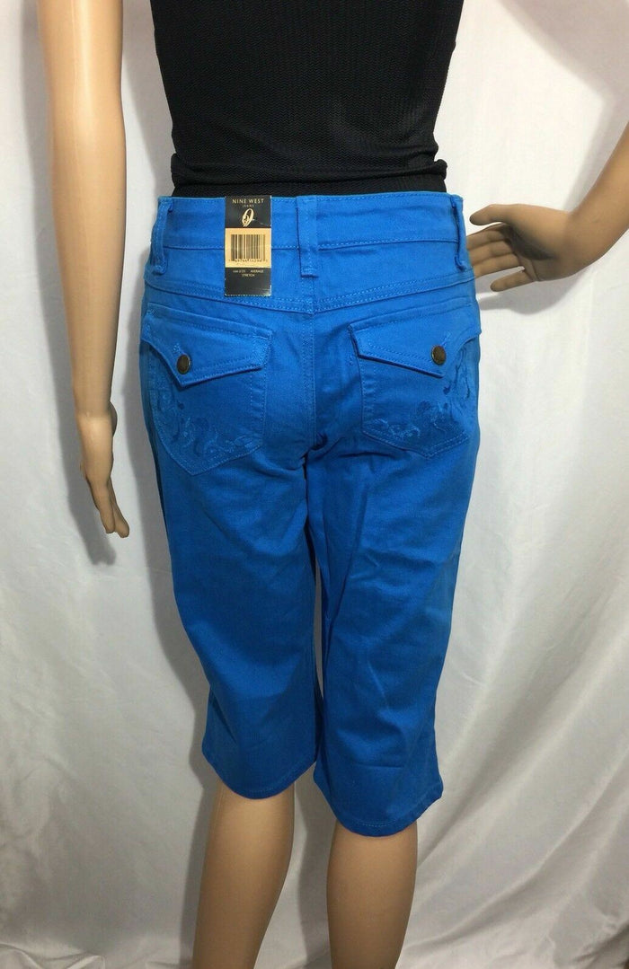 Women's Nine West Bleecker Bermuda Jeans, Corn Flower Blue, , 25W