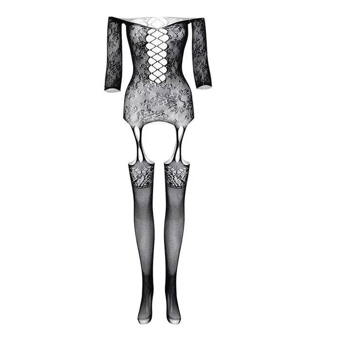 Women's One Size Lace Fishnet Teddy Bodysuit Babydoll Lingerie Sleepwear