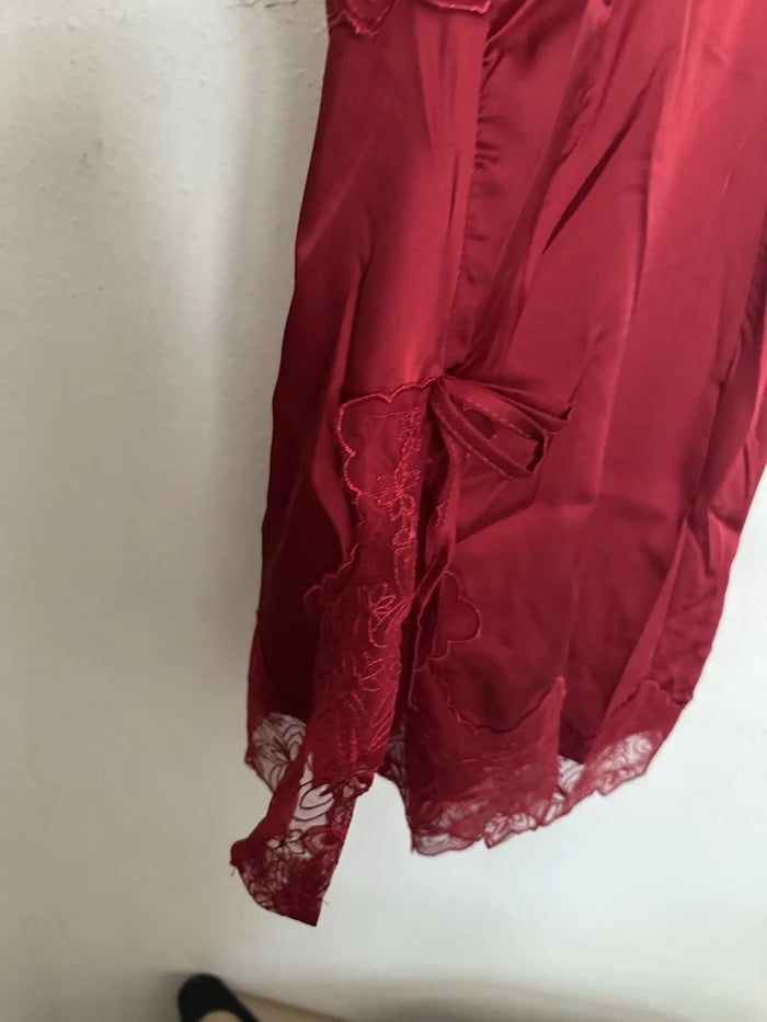 Women's Red Lace Lingerie Set with Thong Size L/XL