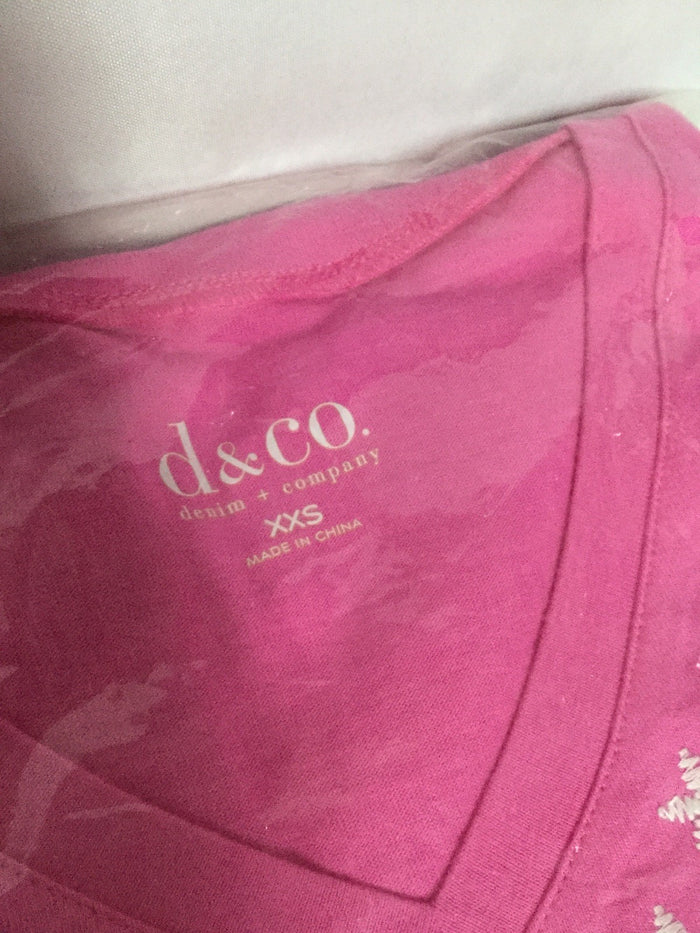 Women's Short Sleeve Shirt -Trapeze Hem, Embroidered, Knit Top Azalea Pink
