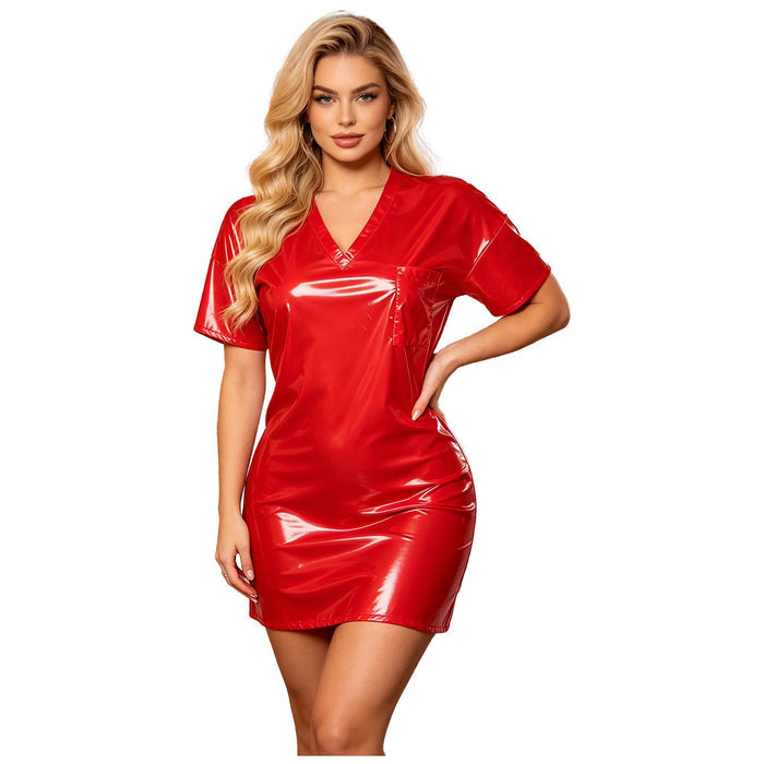 Womens Waterproof Sleep Dress V Neck Loose Mini Dress Oversized T-shirt Party