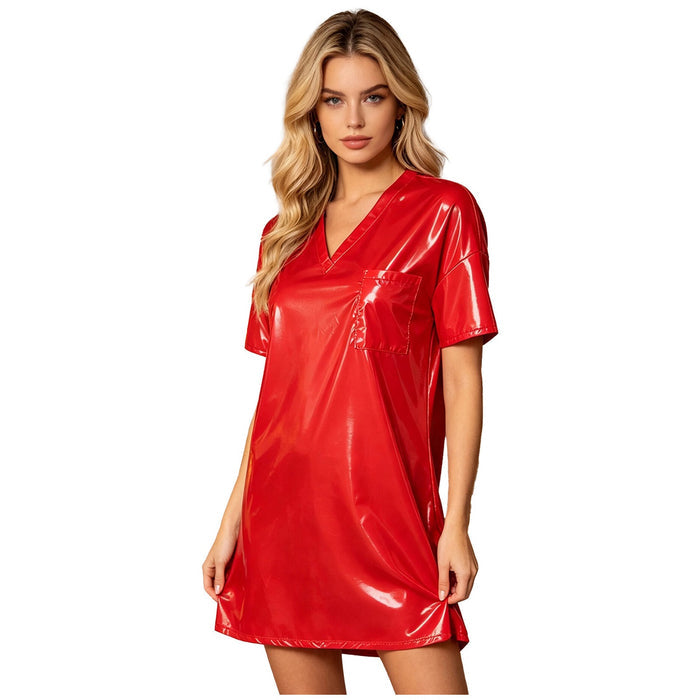 Womens Waterproof Sleep Dress V Neck Loose Mini Dress Oversized T-shirt Party
