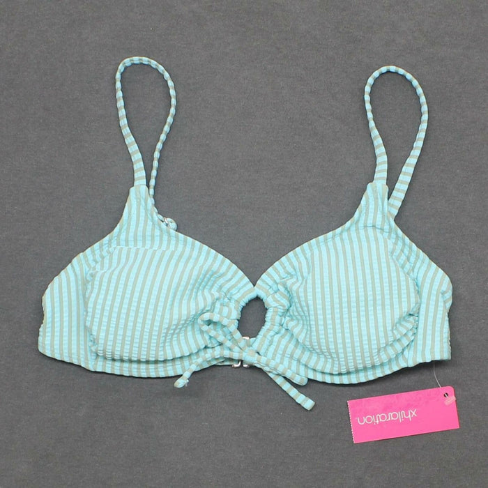 Xhilaration Seersucker Front Loop Bralette Bikini Top