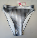 Xhilaration XL Black White Striped Glitter Swim Bikini Bottoms Hygenic Liner