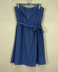 YA Los Angeles Navy Crepe Pleated Detail Tie Belt Cocktail/Party Dress
