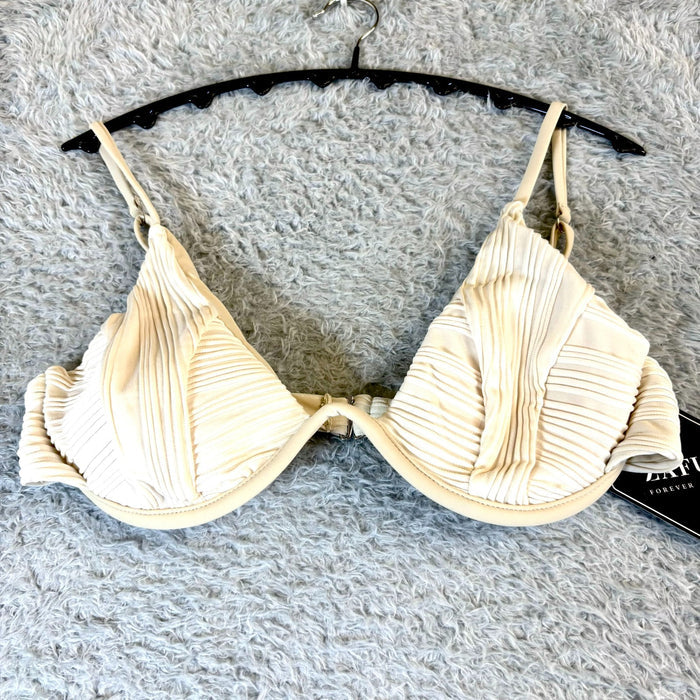 Zaful Women's Beige Pleated 2 Piece Bikini Set