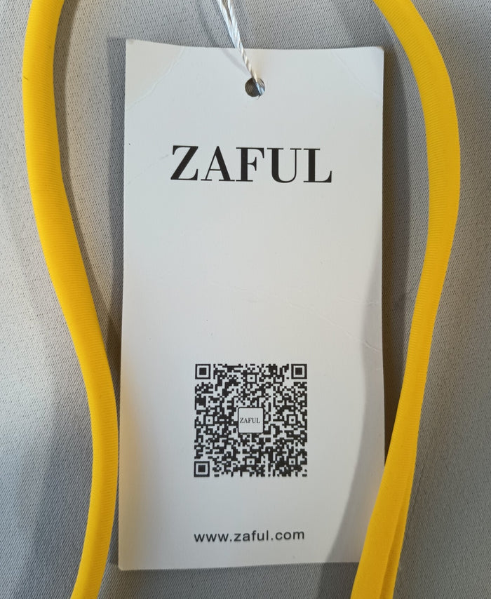 Zaful Yellow Bikini Top Women's Adjustable Tie Strap