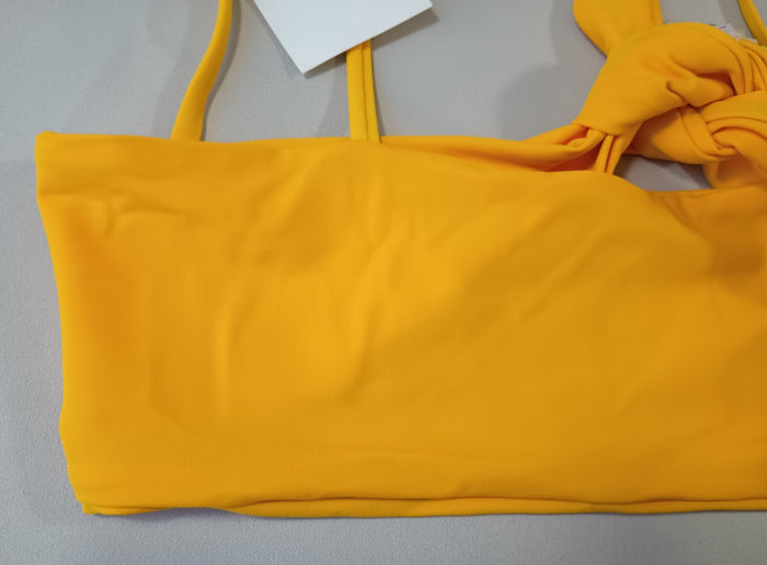 Zaful Yellow Bikini Top Women's Adjustable Tie Strap