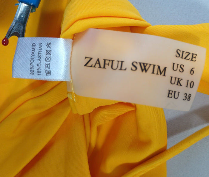 Zaful Yellow Bikini Top Women's Adjustable Tie Strap