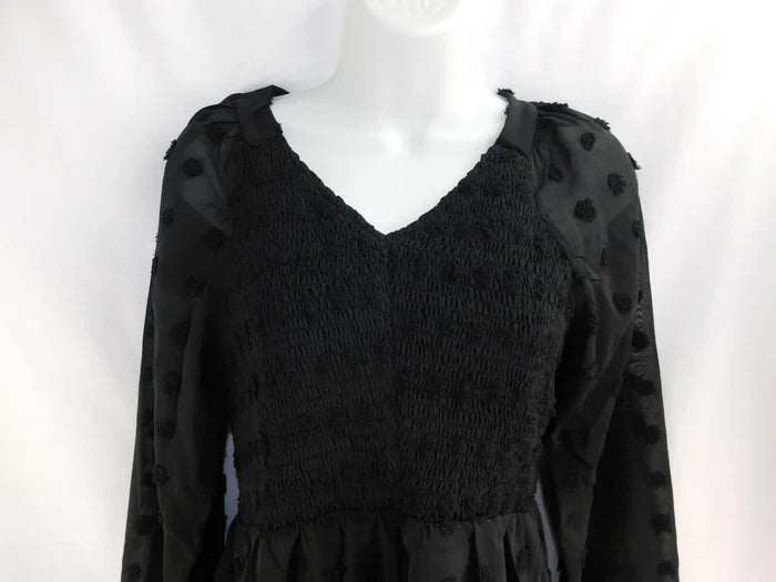 Zattoas Women's Black Polka Dot Dress – Size Medium, Stylish Casual Dress