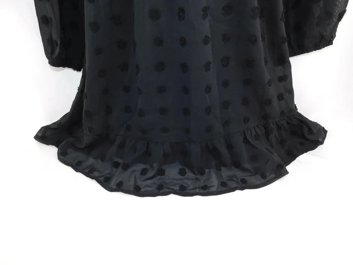 Zattoas Women's Black Polka Dot Dress – Size Medium, Stylish Casual Dress