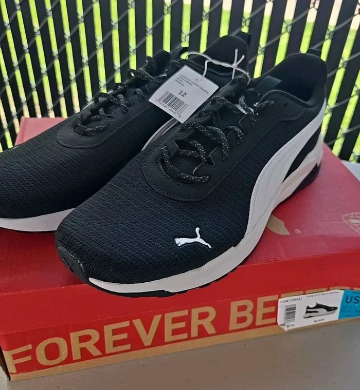 PUMA Zip C Men's Sneakers Black – Casual Low Top Shoes, Size 12