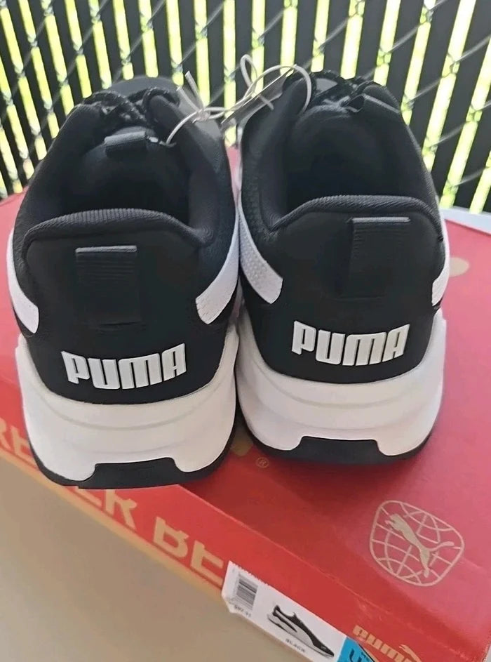 PUMA Zip C Men's Sneakers Black – Casual Low Top Shoes, Size 12